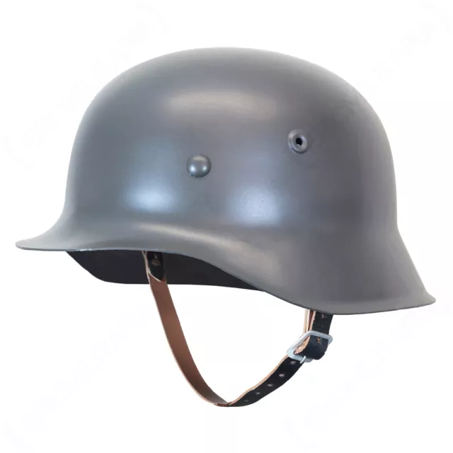 Reproduction WW2 German M42 Helmet - Leather Liner Quality Steel  Army Stalhelm