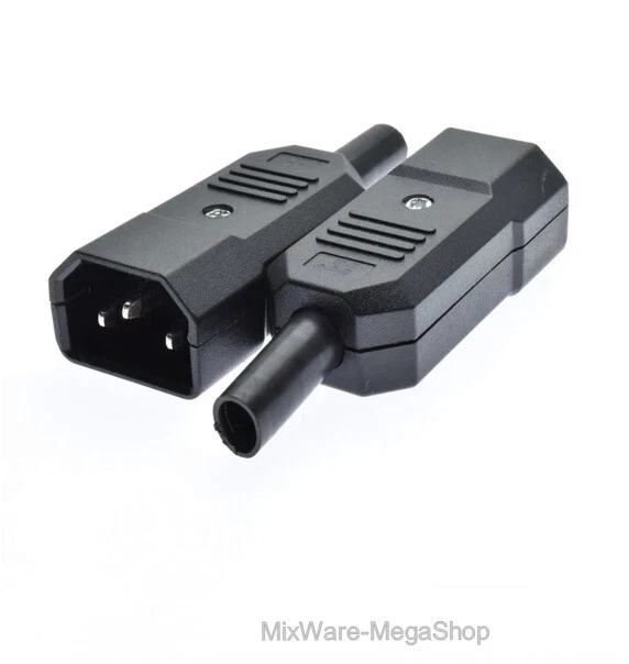 1 Conector Frigorífico IEC 320 C14, 10 A 250 V~, con contactos de tornillo, negro