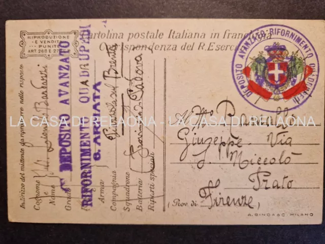 Wwi Posta Militare Franchigia Rifornimento Quadrupedi - Anno 1917