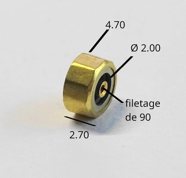 Couronne Remontoir Dorée à Pans Avec Boule Bleue Pour Montre - Neuf