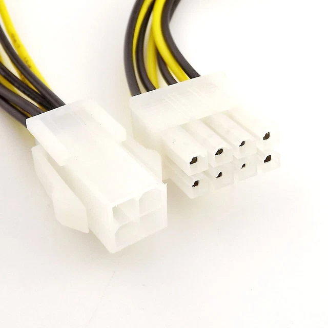 1PC 4-PIN TO 8-Pin 12V ATX Motherboard CPU Power Supply Adapter ...