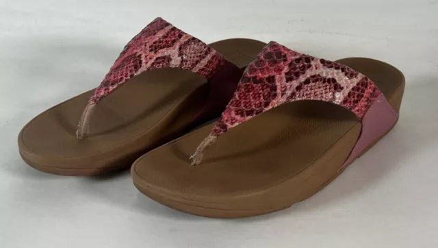 FitFlop Womens Lulu Heather Pink Thong Sandals US 9 BN7-802 Wobble board