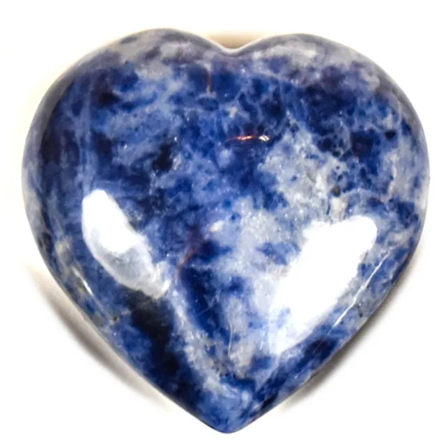 Paar 47mm Sodalith Herzen Poliert Blau Kristall Mineral Liebe Stein Africa (2PCS