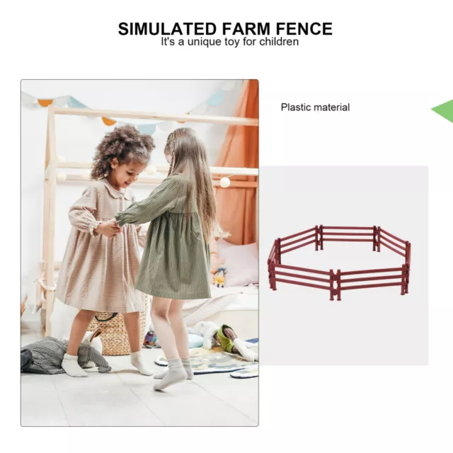 20pcs Mini Plastic Horse Corral Fencing Playset for Kids-RO 2