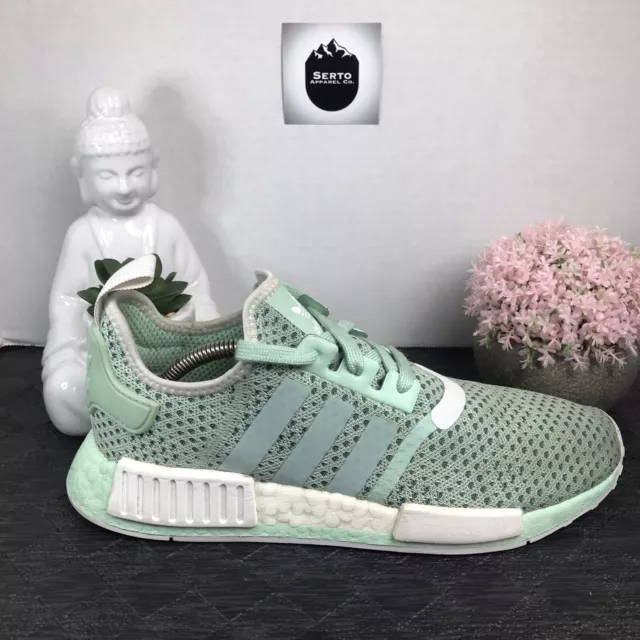 ADIDAS NMD R1 Boost Mens Athletic Sneakers Blush Green/Cloud White FV1739 Size 9 $42.74 PicClick