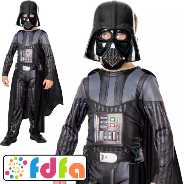 Rubies Official Deluxe Darth Vader Kids Childs Fancy Dress Costume