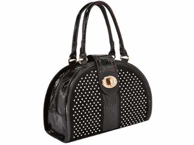 Nwt MG Collection Glamour Demi-Lune Noir Docteur Style Sacoche Porte-Monnaie Sac