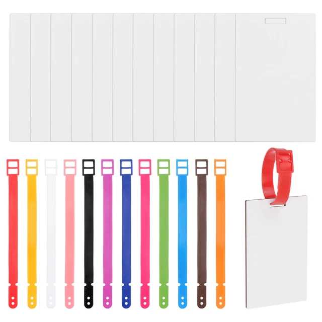 12 Sets Sublimation Luggage Tag Blanks Rectangle Shape 96mm x 60mm