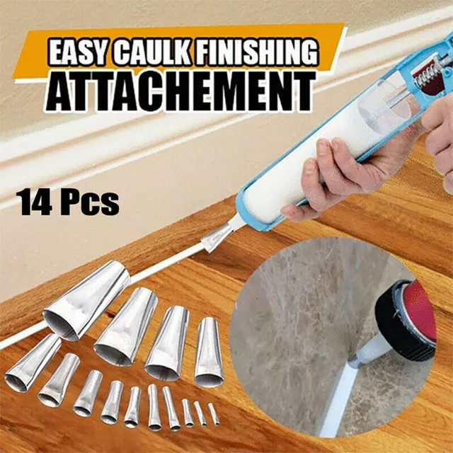 14x Profession Caulking Finisher Silicone Sealant Nozzle Glue Filler Tool Set