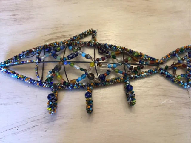 Nautical Beach Beaded Fish Wall Art Anthropology With Hooks