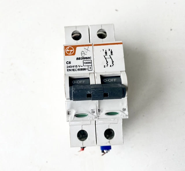 L&T Circuito Interruttore 6A 2p C6 BB20060C 240/415V