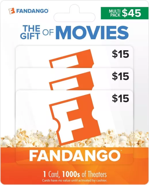 Fandango Gift Card Multipack Movie Ticket Entertainment Birthday Holiday Thank