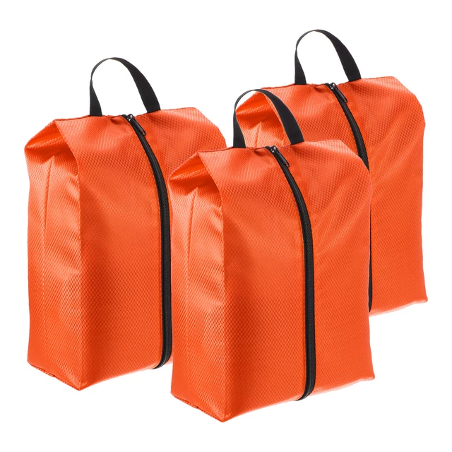 3 pz borse per scarpe da viaggio, borsa per scarpe portatile con cerniera da viaggio, arancione