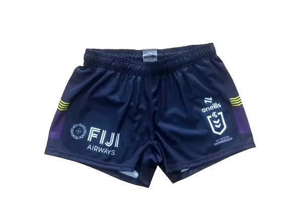 NRL 2024 Home Playing Shorts - Melbourne Storm - Adult - Mens