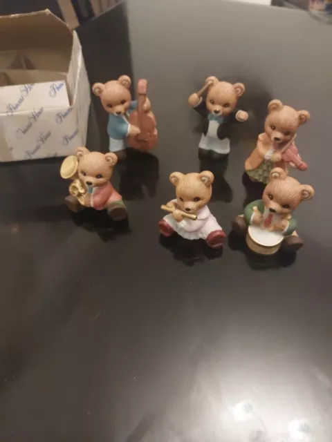 Princess House Bear Band Figurines 6 In Total. In Bags And Boxed .