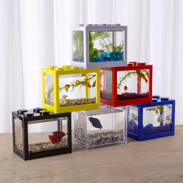 Home USB Mini Fish Tank Small Aquarium Betta Aquarium Desktop Decor Office Y9T8