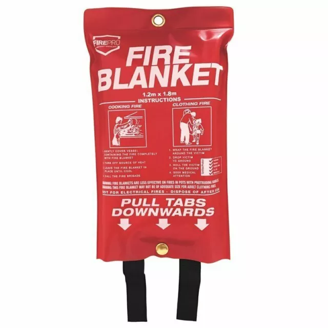 FirePro Fire Blanket 1.2m x 1.8m Flame Extinguisher Kitchen Caravan pro