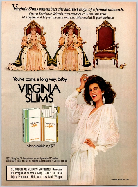 1986 VIRGINIA SLIMS Cigarettes Queen Katrina Of Valenski Shortest Rein