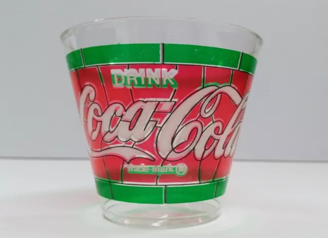 Coca-Cola Tiffany-Style Stained Glass Plastic Cups Set of 25 2