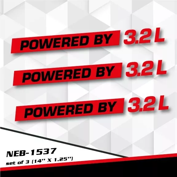 POWERED BY 3.2L Decal Sticker for BOXTER GOLF R32 M3 Z4 CROSSFIRE CLK NEB-1537