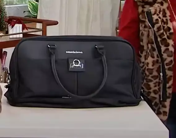 Samantha Brown Drop Bottom Weekender  BLACK Nwt