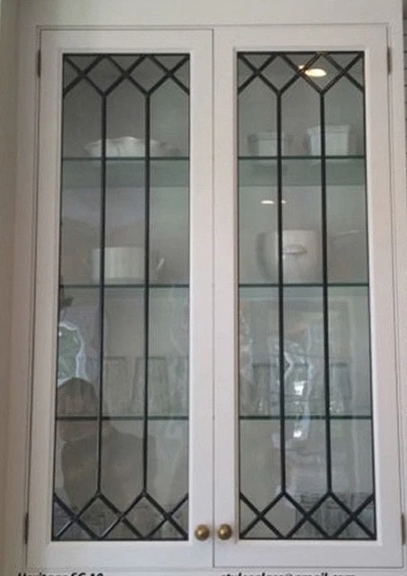 Heritage Lead glass Cabinet Kitchen door inserts 3