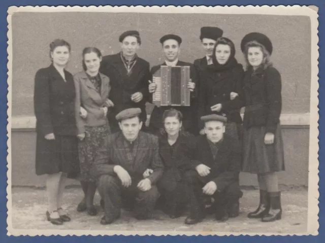 Beautiful Guys and Girls, Guy plays the accordion Soviet Vintage Photo USSR