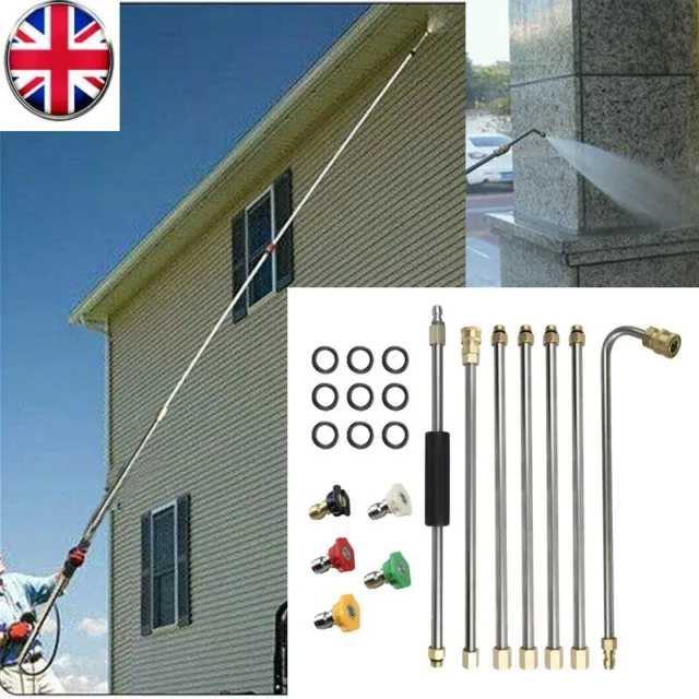 Gutter Cleaning Tool Pressure Washer Extension Wand Lance Set with 5 Nozzle Tips