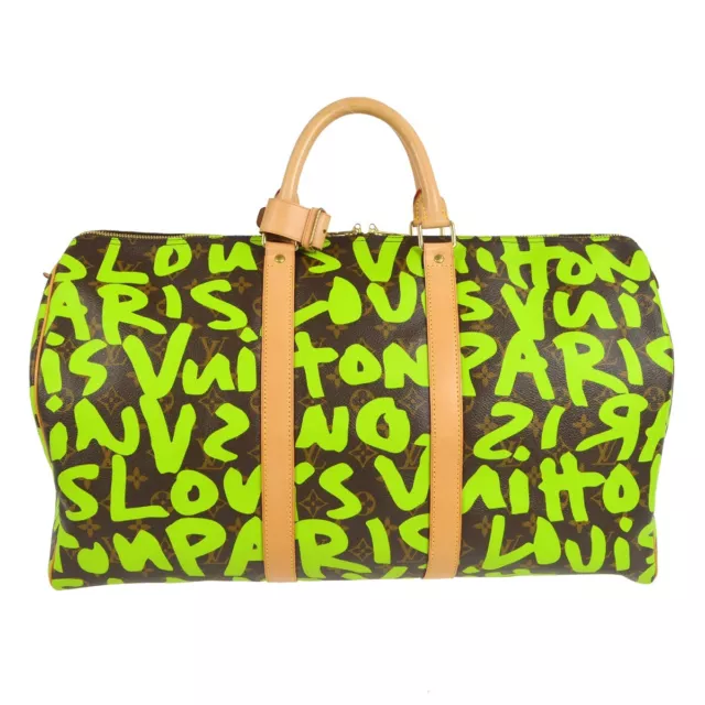Louis Vuitton Stephen Sprouse Khaki Green Monogram Graffiti Keepall 50 64lz817s