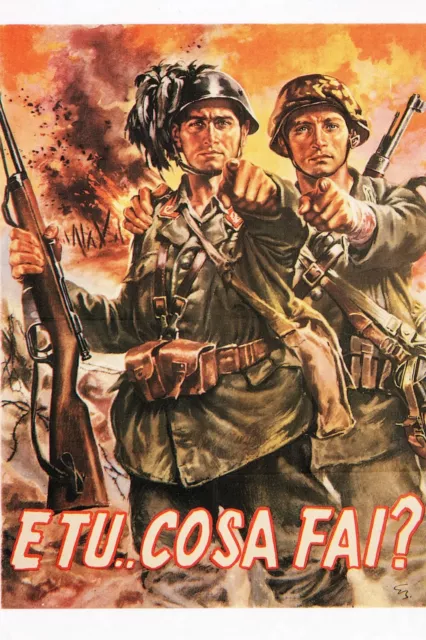 WW2 - 15x20 Photo Italian Poster - German and Italian Soldiers
