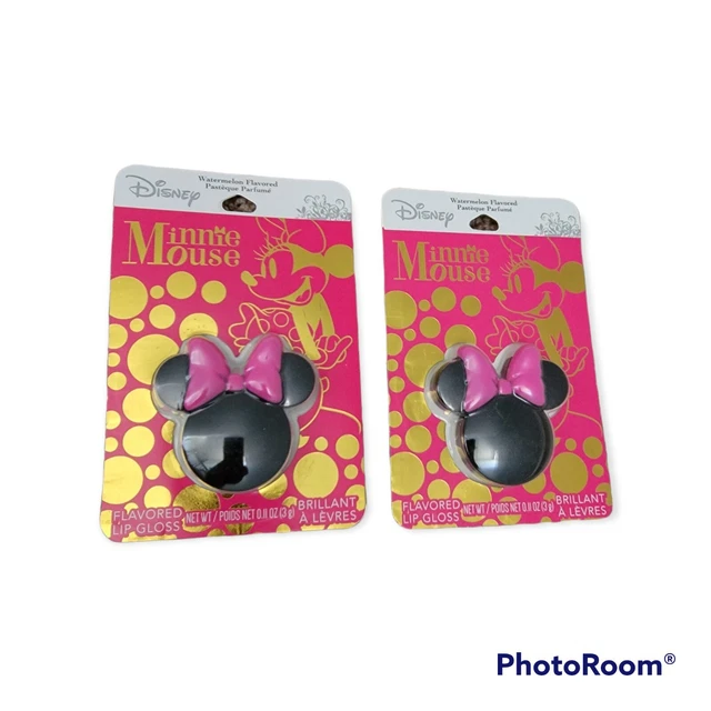 Disney Minnie Mouse Watermelon Flavored Lip Gloss Compact NEW (QTY. 2)