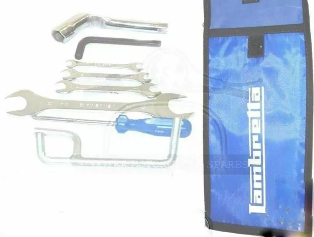 Lambretta Handy Tool Kit 7 Piece & Blue Woven Pouch Jack, Spanners Etc S2u