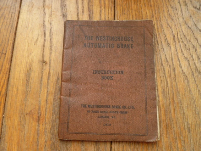 WESTINGHOUSE AUTOMATIC BRAKE instruction book, 1919, railway interest