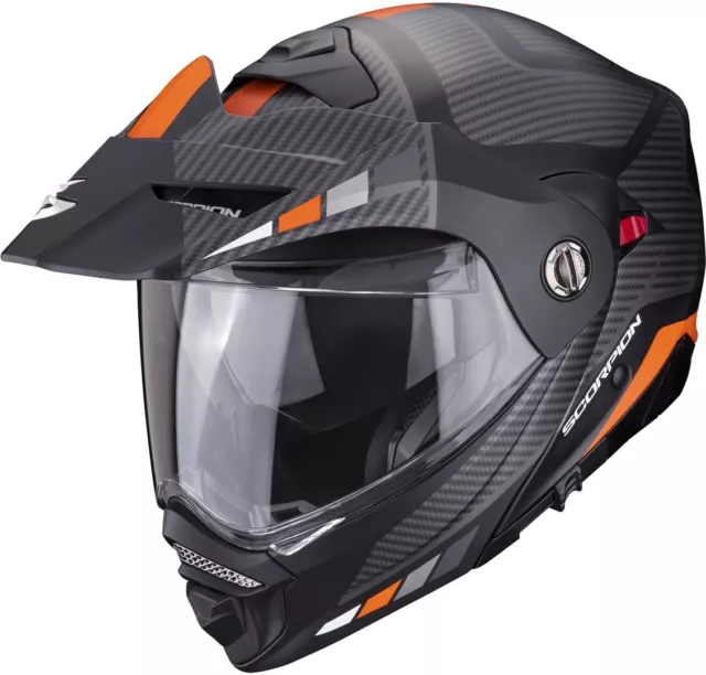 Motorcycle Helmet Adventure Modular Scorpion ADX-2 Camino Black Orange Matt TG L