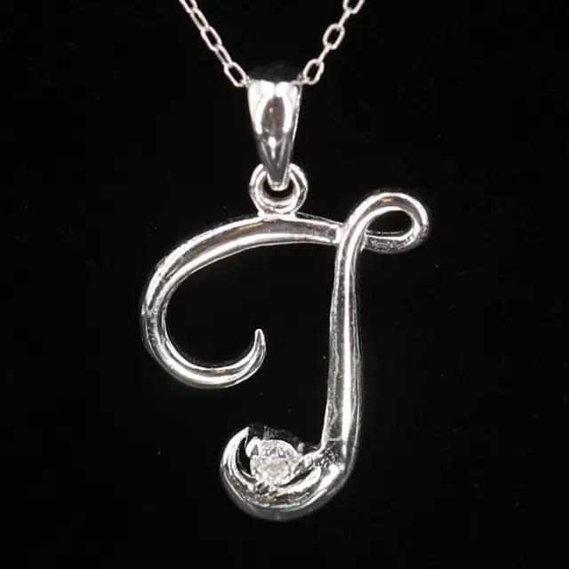 STERLING SILVER MARSALA White CZ Initial 