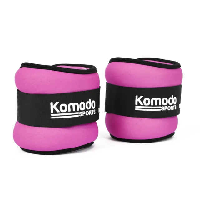 Neoprene Ankle Weights * 2x 1kg Home Gym Lifting Jogging Run Exercise - Pink
