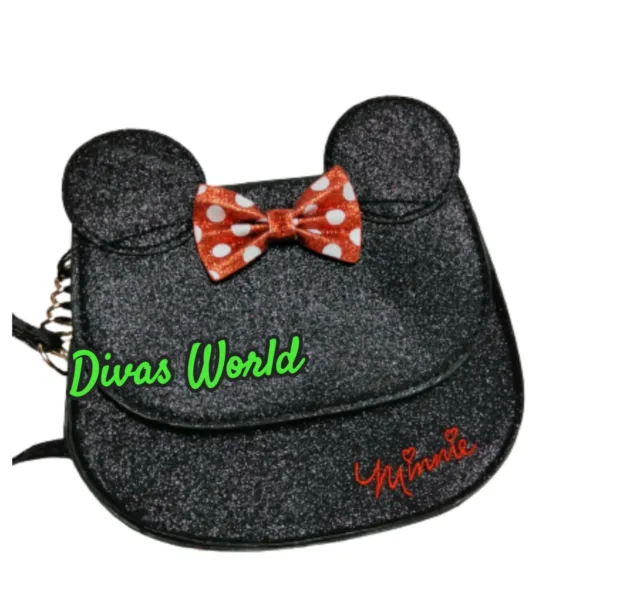 Borsa a tracolla Disney Minnie mouse nero scintillante tote borsa a tracolla
