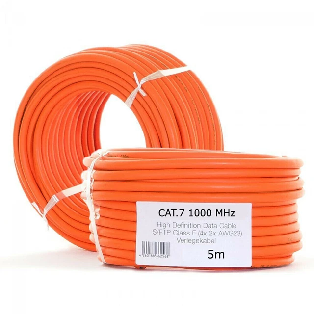 Netzwerkkabel 5m CAT.7 Verlegekabel S/FTP | PiMF Netzwerk LAN Kabel 1000MHz