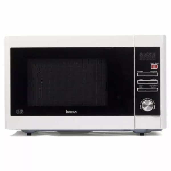 Digital Microwave Oven Large 30L Igenix 900w Solo 5 Power Level 30L White IG3093