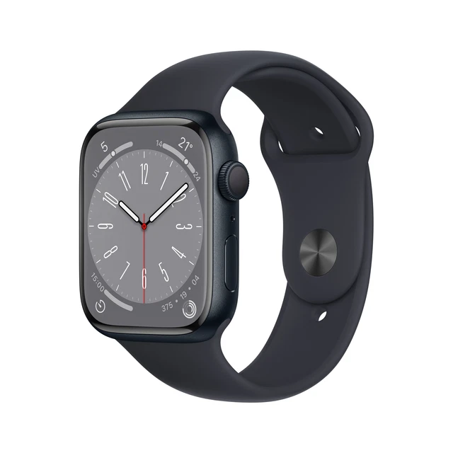 Apple Watch Series 8 Digital 45 mm Smartwatch Rechteckig IP6X 18 h (Schwarz)