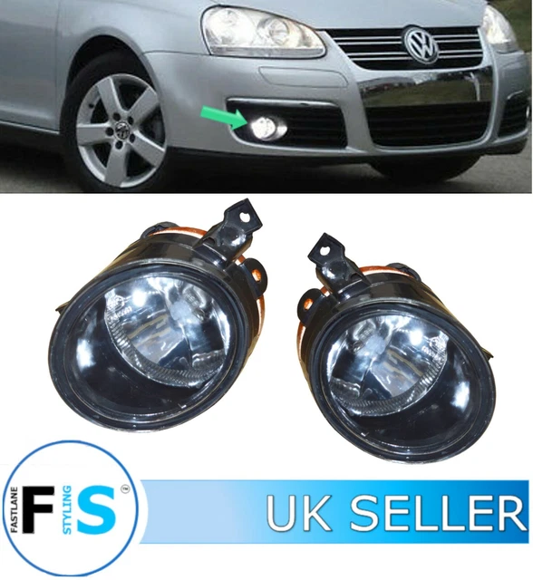 VW GOLF MK5 Gti Gtd Front Bumper Fog Lights Lamps Pair With Bulbs Oem