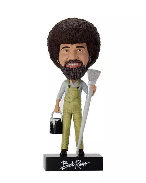 Bob Ross Limited Edition Bobblehead Painting Art Paintbrush and Paint Can