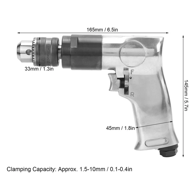 Herramientas de aire (estilo europeo) 1400 rpm 3/8 pulgadas taladro de aire velocidad variable avance