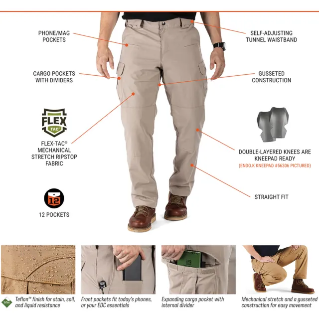 5.11 Tactical Men's Stryke Pants, Style 74369, Waist 28-44, Inseam 30-32 2