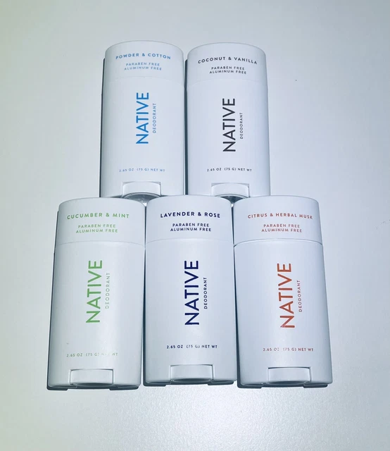 (PACK OF 5) Native Deodorant Assorted Scents Paraben And Aluminum