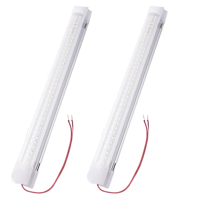 2 Pcs Car Interior Light Tube LED Lamp Trunk Strip Shop Fixture Automatic