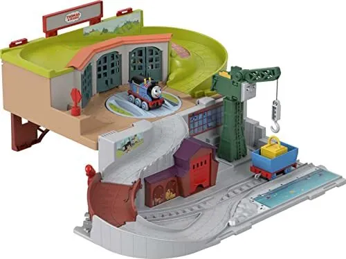 Sodor Take-Along Train Set for Kids with Diecast Push-Along Thomas Engine for