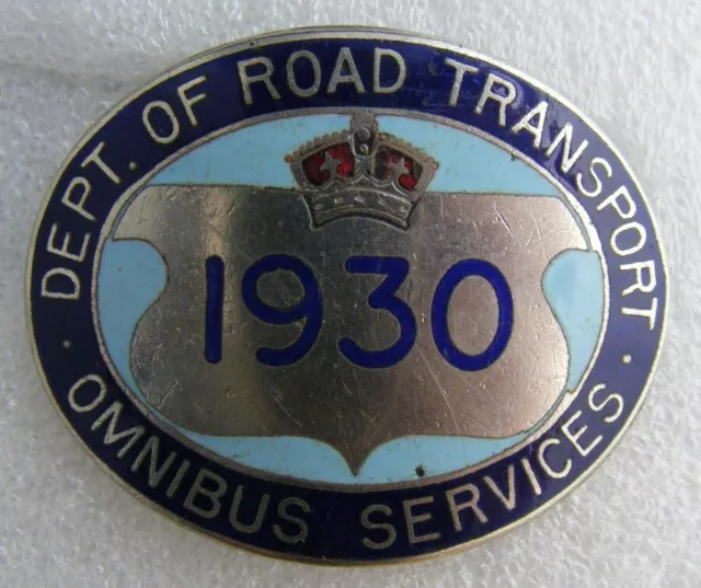 Original Cap Badge: NSW Dept of Road Transport Omnibus Services No. 1930