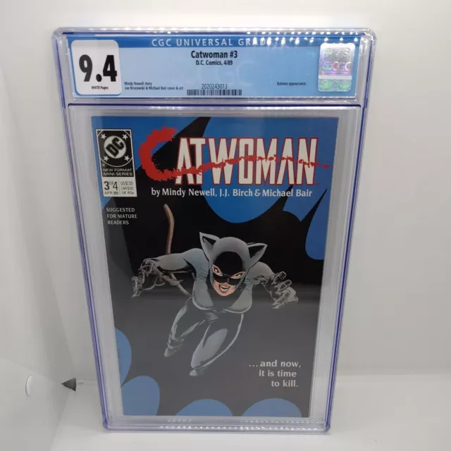 Catwoman #3 (of4) 1989 DC Comics Vintage Comic Book by Mindy Newell 9.4 Graded