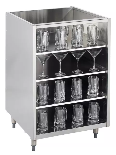 Krowne Metal KR-G24 24"W Underbar Glass Storage Cabinet Without Top